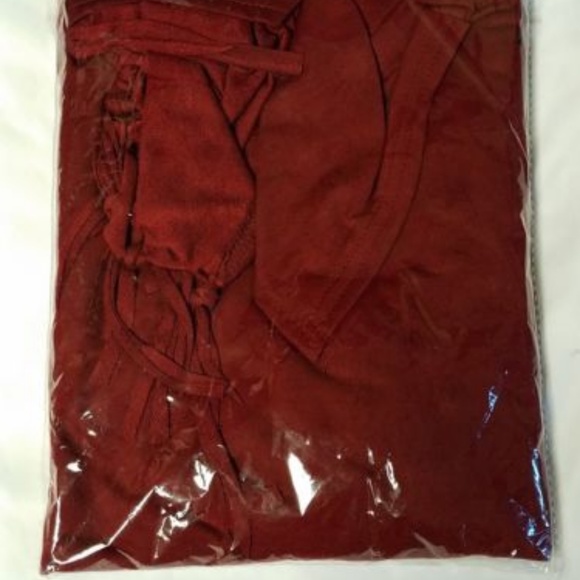 Womens Shawl Type Cowl Long Sleeve Shirt RedWine - Picture 2 of 3